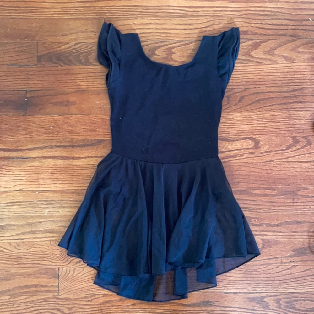 Skirted flutter sleeve dance leotard